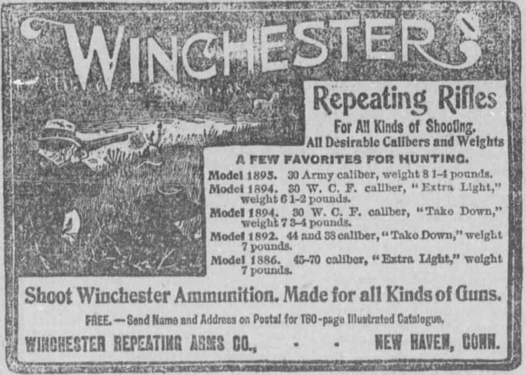 1901 Advertisement for Winchester repeating rifle.