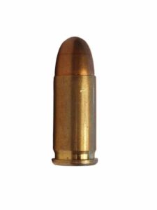 6. High-quality handgun bullet with brass casing, ideal for target shooting and hunting at Powder & Lead.