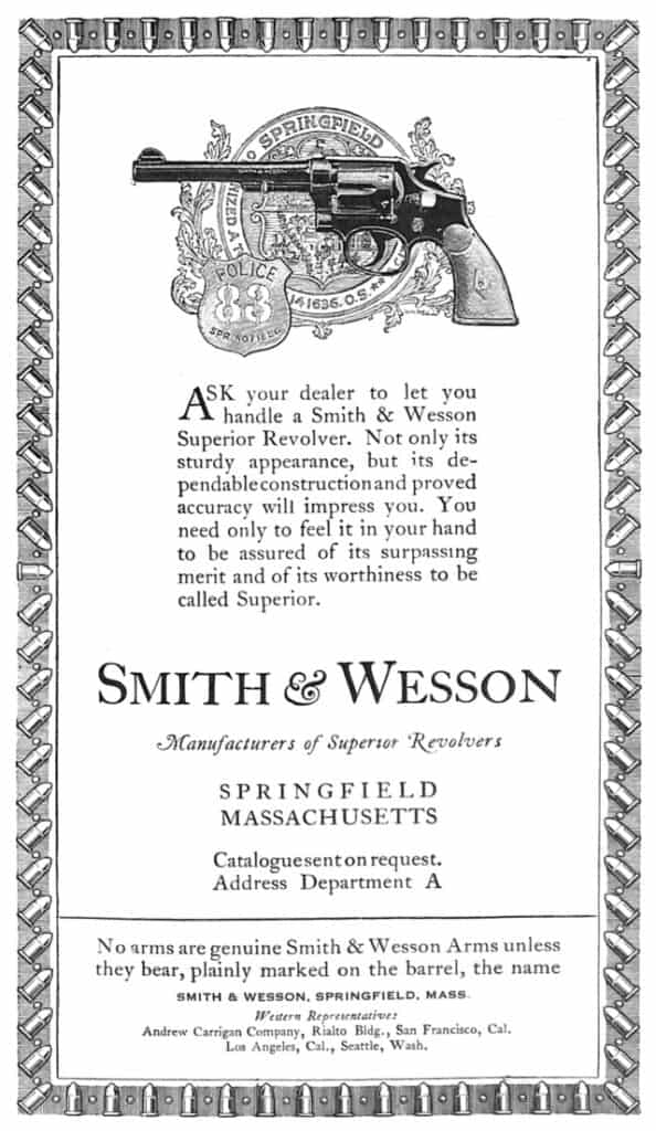 Smith Wesson revolver ad 1924