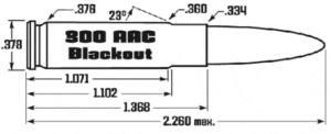 .300 AAC Blackout cartridge dimensions diagram