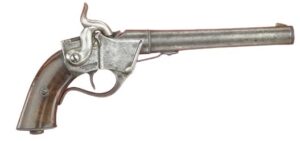 Vintage flintlock pistol with detailed craftsmanship and rustic finish, ideal for historical firearm enthusiasts and collectors seeking authentic antique weapons.