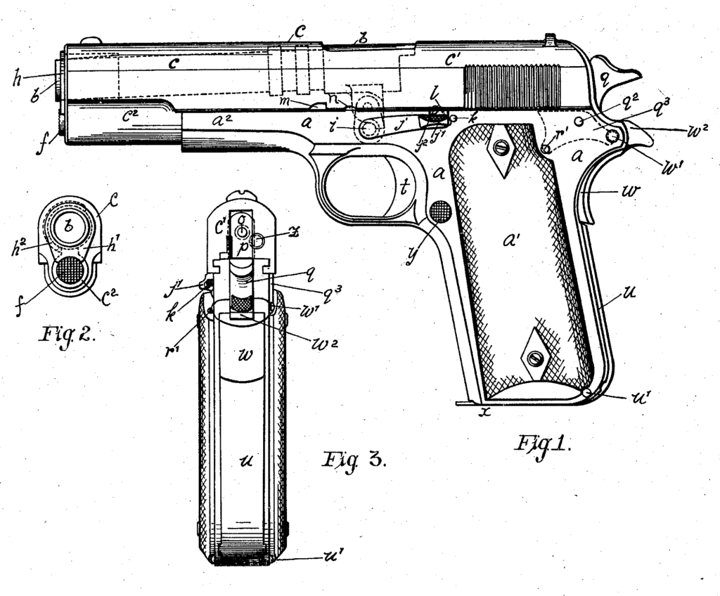 M1911 Patent Drawing