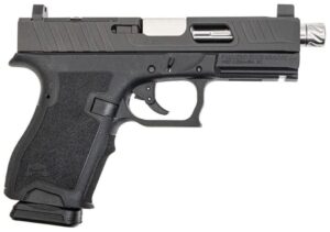 9mm handgun with textured grip, slide, and safety features for tactical shooting and self-defense. Perfect for firearm enthusiasts and shooters seeking reliable performance.