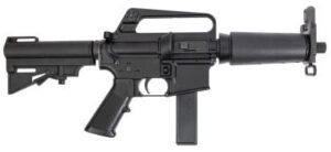 High-quality tactical rifle with adjustable stock and suppressor design, ideal for precision shooting, hunting, and outdoor sports on Powder & Lead.