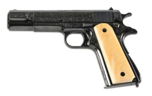 factory-engraved Colt 1911A1 .45 ACP semi-automatic pistol accompanied by a Colt Archives letter from Morphy's auction