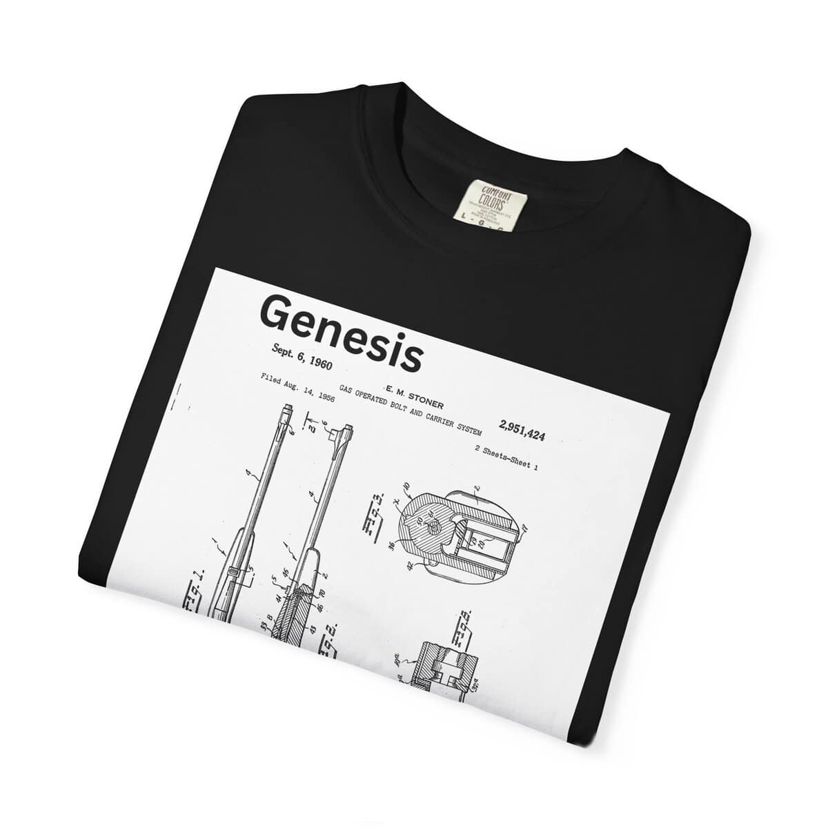 Genesis: The Origin of the Modern Rifle — T-Shirt — every story has a beginning — for the modern rifle, it began with Eugene Stoner - Image 19