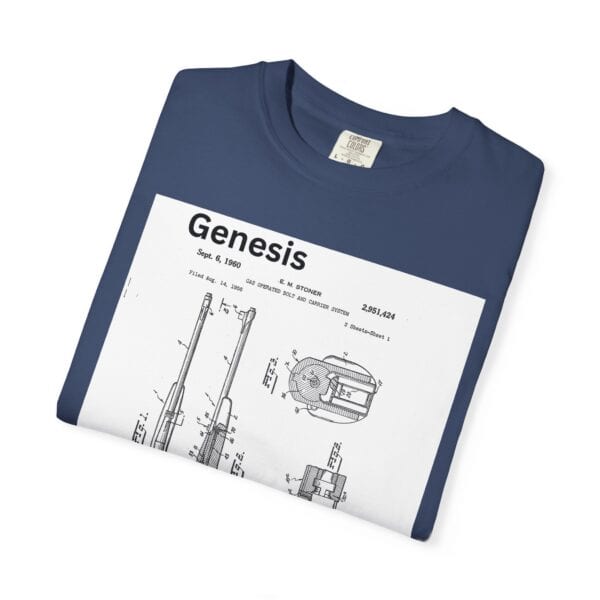 Unisex Genesis Design T-shirt, Retro Firearm Graphic Tee, Casual Wear for Gun Enthusiasts, Gift for Father's Day, Unique Men's and Women's [...] - Image 11