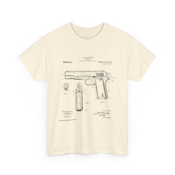 The 1911 Blueprint — John Browning Patent — T-Shirt  Classic. Precise. Eternal. - Image 4