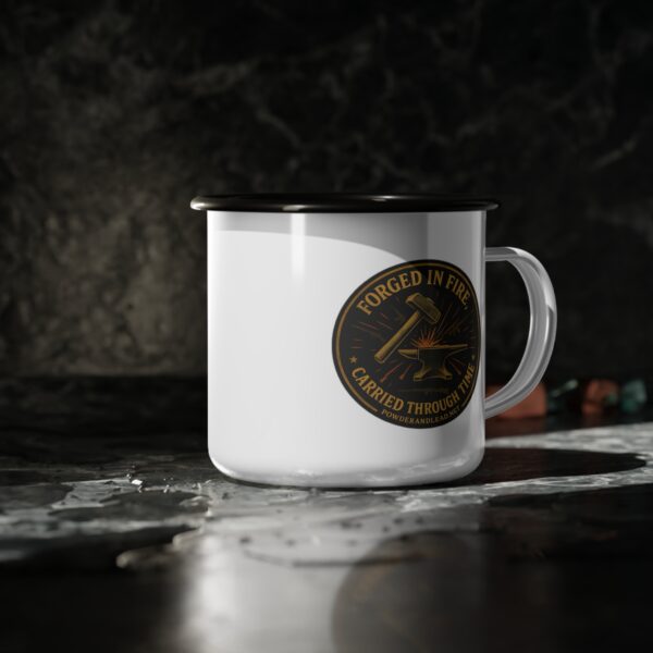Forged in Fire, Carried Through Time — Enamel Camp Mug  — A Tribute to Craftsmanship, Endurance, and American Grit. - Image 4