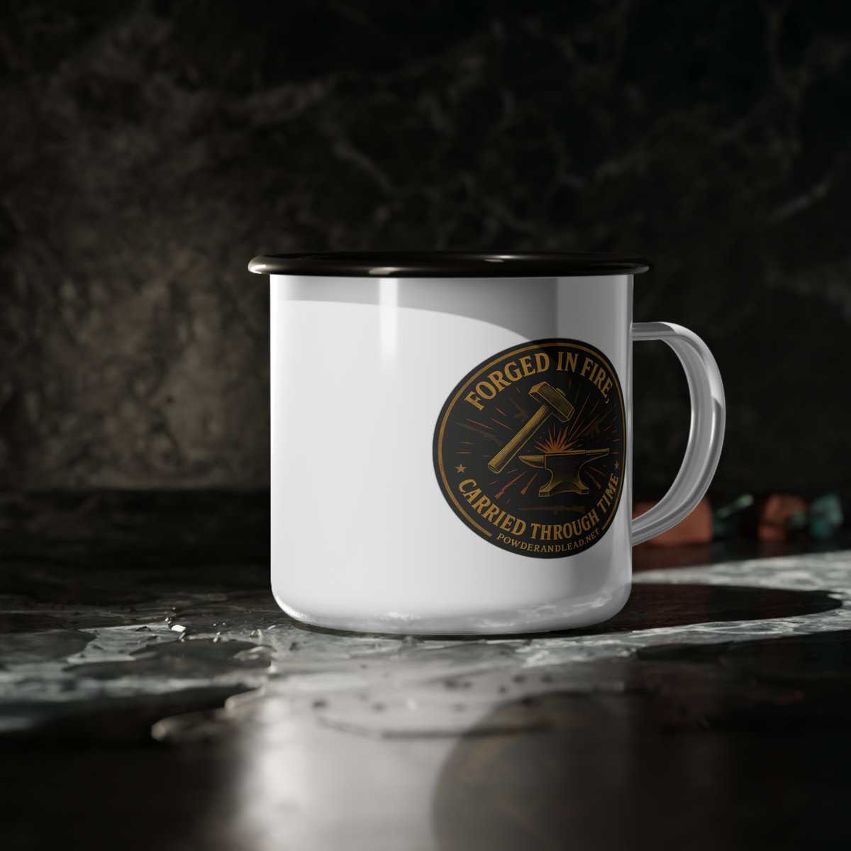 Forged in Fire, Carried Through Time — Enamel Camp Mug  — A Tribute to Craftsmanship, Endurance, and American Grit. - Image 4