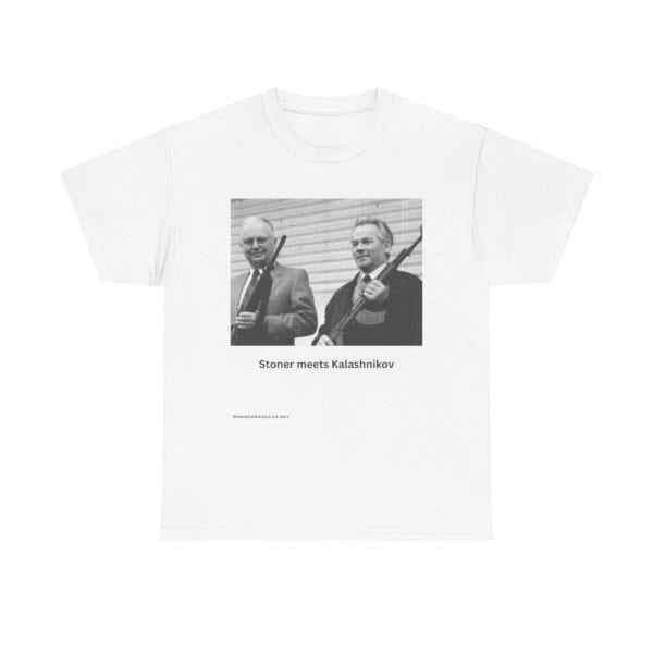 When Legends Met — Stoner & Kalashnikov T-Shirt — Two Men. Two Rifles. One Legacy. - Image 2