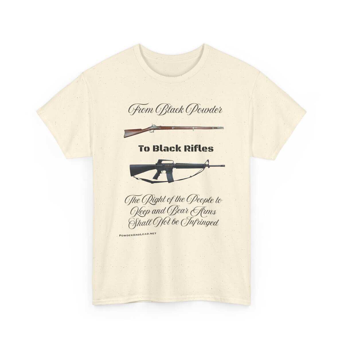From Black Powder to Black Rifles — Heritage T-Shirt — A Journey Through American Firepower and Freedom. - Image 6