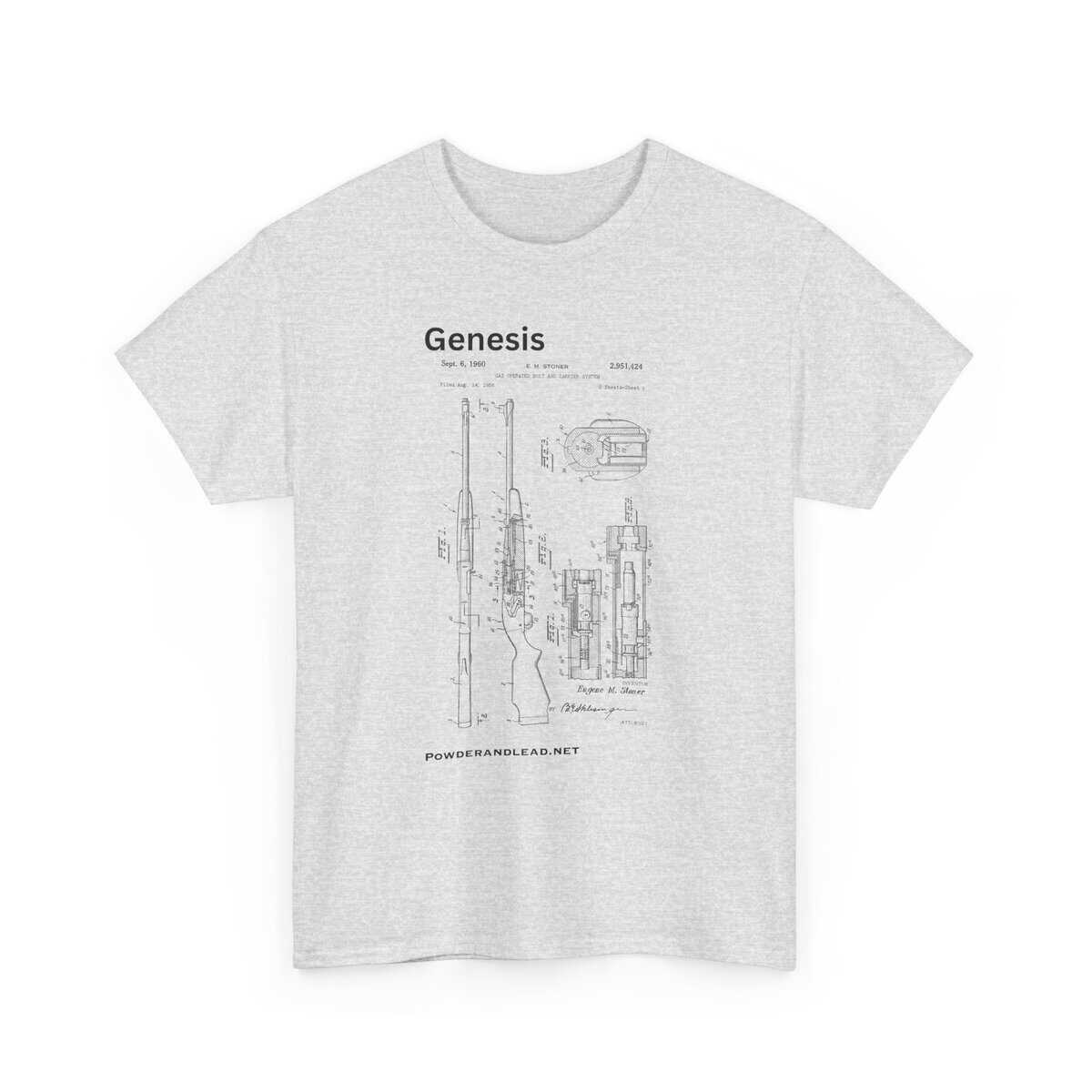 Genesis: The Origin of the Modern Rifle — T-Shirt — every story has a beginning — for the modern rifle, it began with Eugene Stoner - Image 7