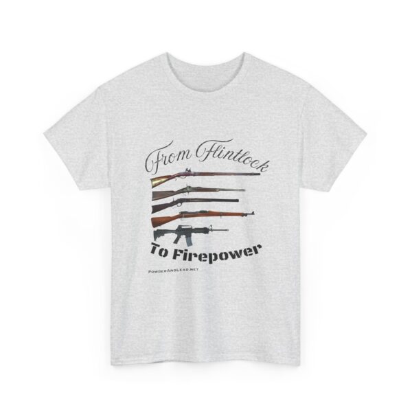 From Flintlock to Firepower T-shirt - Image 3