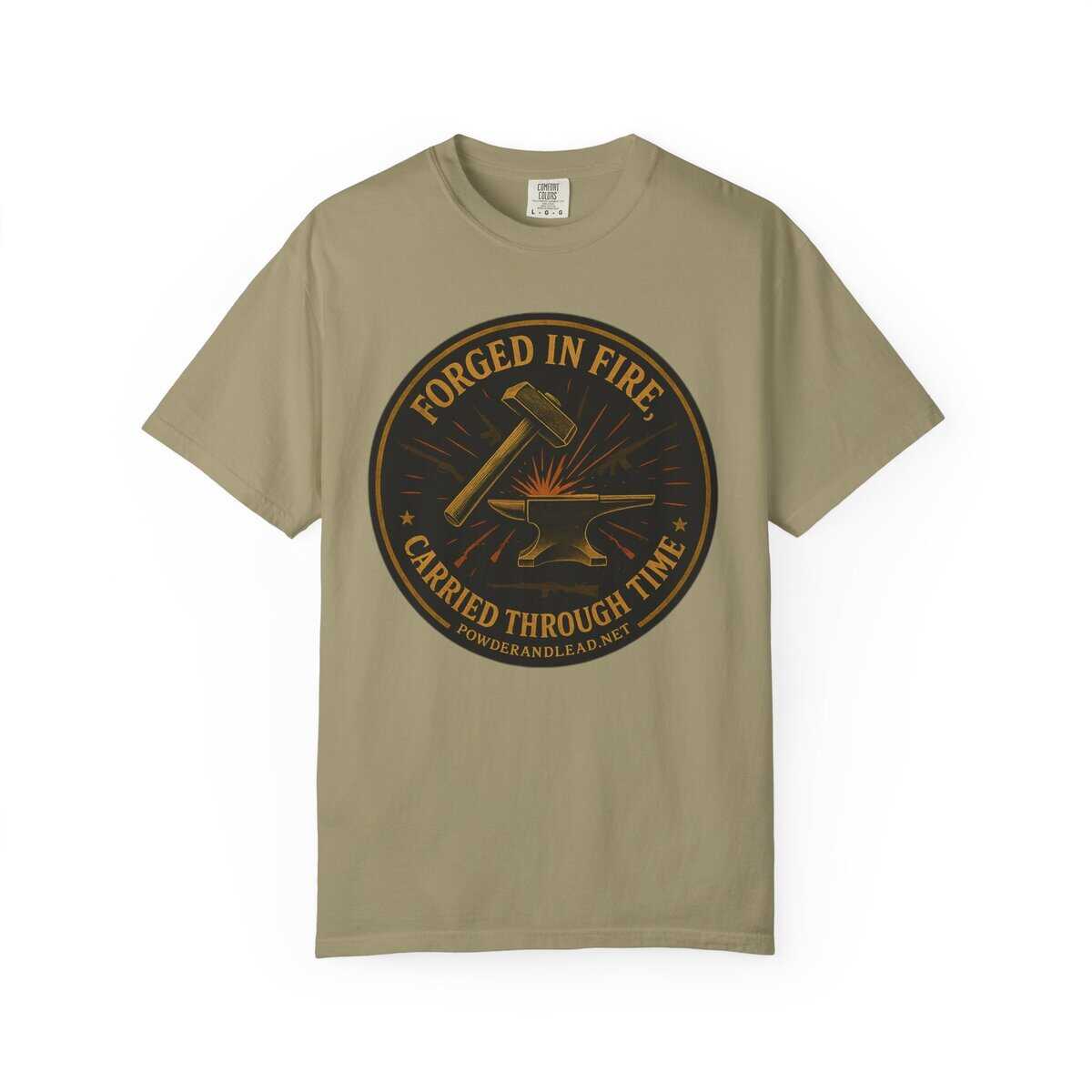 Forged in Fire, Carried Through Time — Heritage Crest Tee — Blacksmith grit. Marksman focus. Everyday wearability.