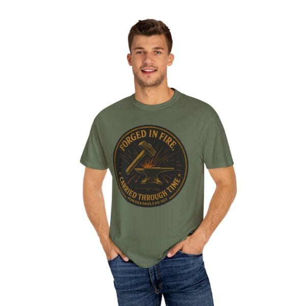 Forged in Fire, Carried Through Time — Heritage Crest Tee — Blacksmith grit. Marksman focus. Everyday wearability. - Image 12