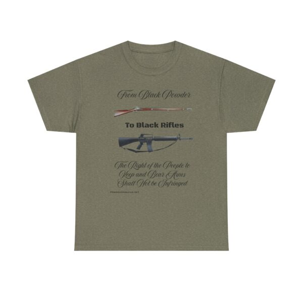 From Black Powder to Black Rifles — Heritage T-Shirt — A Journey Through American Firepower and Freedom. - Image 7