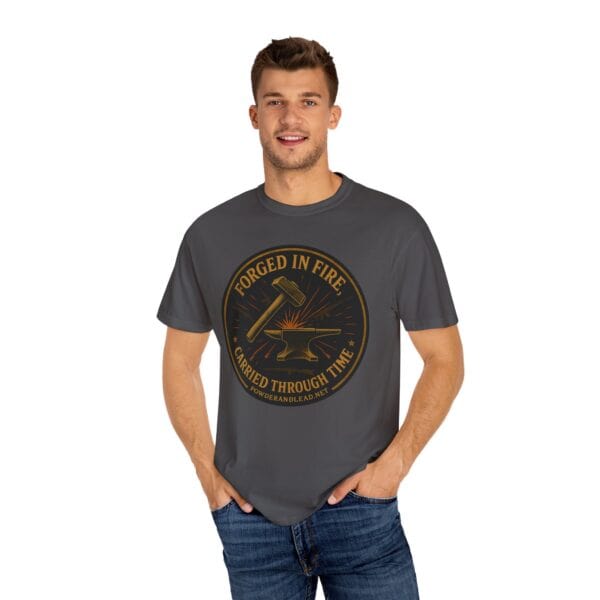Forged in Fire, Carried Through Time — Heritage Crest Tee — Blacksmith grit. Marksman focus. Everyday wearability. - Image 20