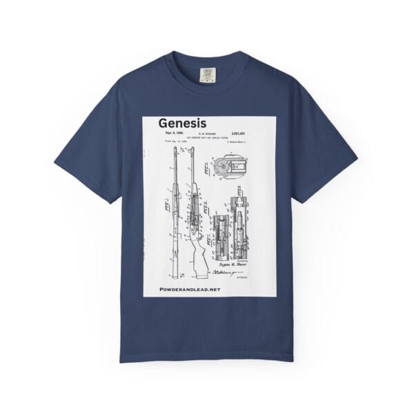 Unisex Genesis Design T-shirt, Retro Firearm Graphic Tee, Casual Wear for Gun Enthusiasts, Gift for Father's Day, Unique Men's and Women's [...] - Image 9
