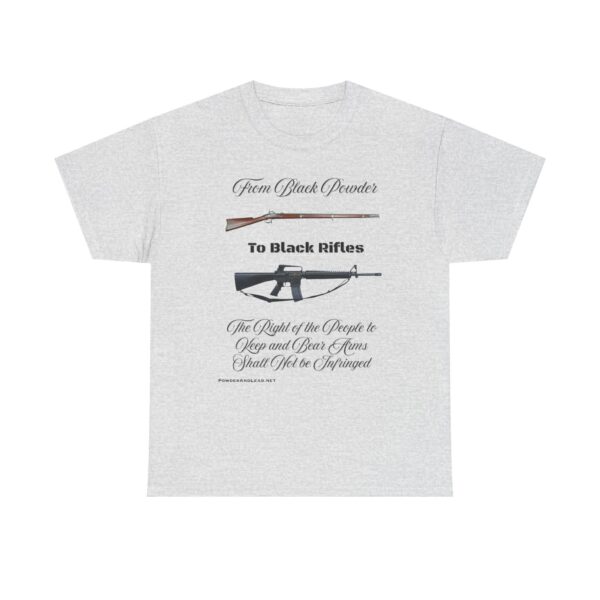 From Black Powder to Black Rifles — Heritage T-Shirt — A Journey Through American Firepower and Freedom. - Image 3