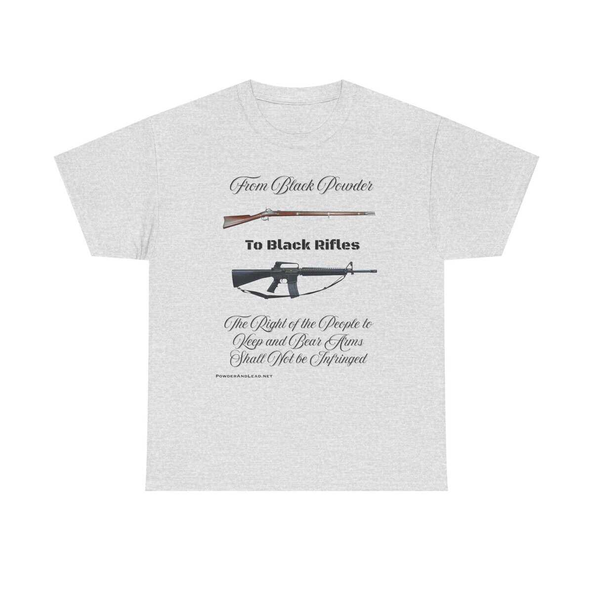 From Black Powder to Black Rifles — Heritage T-Shirt — A Journey Through American Firepower and Freedom. - Image 3