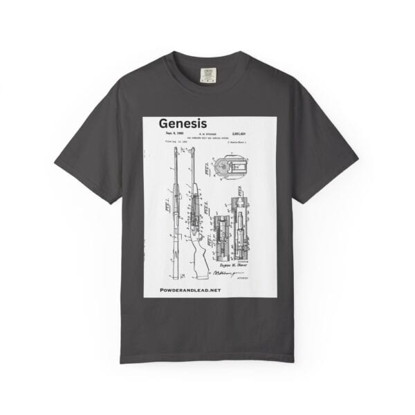 Unisex Genesis Design T-shirt, Retro Firearm Graphic Tee, Casual Wear for Gun Enthusiasts, Gift for Father's Day, Unique Men's and Women's [...] - Image 13