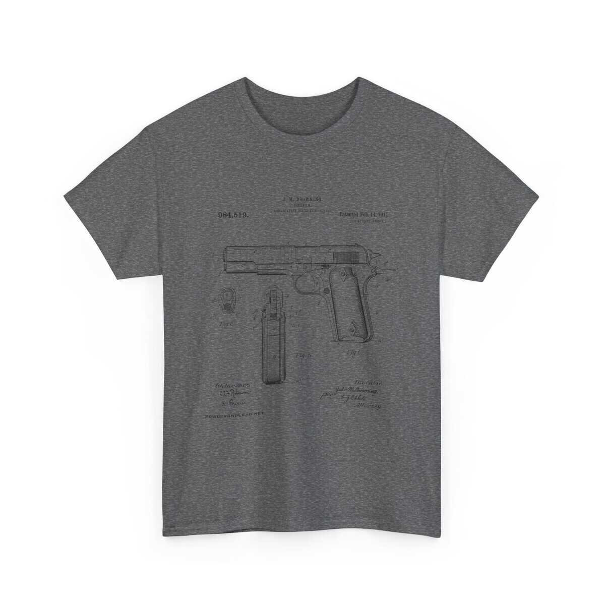 The 1911 Blueprint — John Browning Patent — T-Shirt  Classic. Precise. Eternal. - Image 16