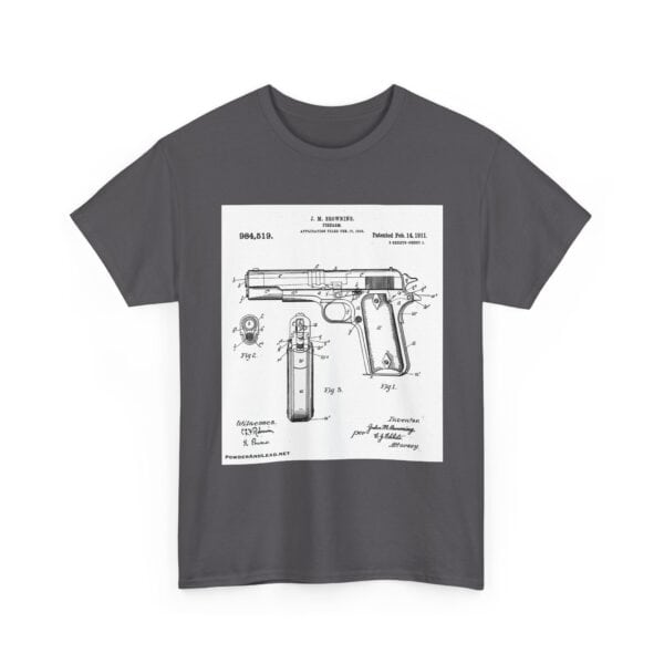 The 1911 Blueprint — John Browning Patent — T-Shirt  Classic. Precise. Eternal. - Image 2