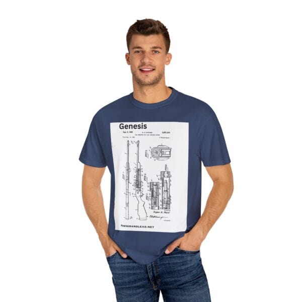 Unisex Genesis Design T-shirt, Retro Firearm Graphic Tee, Casual Wear for Gun Enthusiasts, Gift for Father's Day, Unique Men's and Women's [...] - Image 12