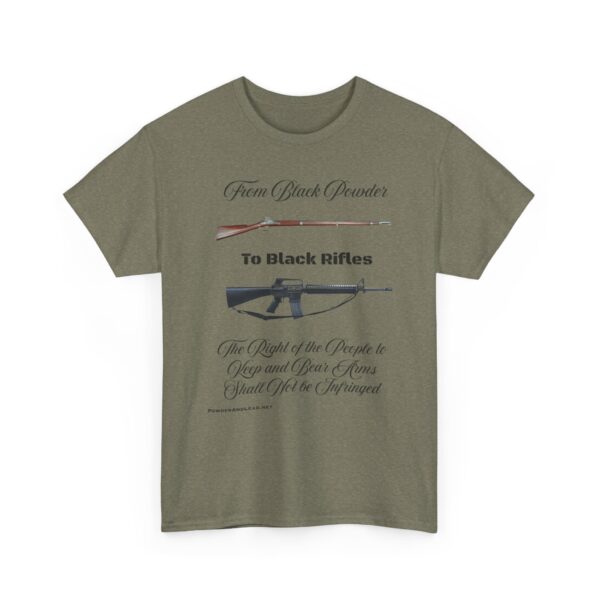 From Black Powder to Black Rifles — Heritage T-Shirt — A Journey Through American Firepower and Freedom. - Image 8