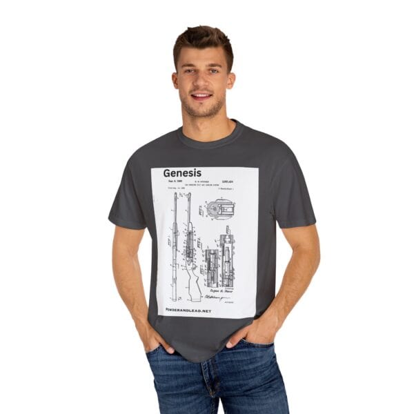 Unisex Genesis Design T-shirt, Retro Firearm Graphic Tee, Casual Wear for Gun Enthusiasts, Gift for Father's Day, Unique Men's and Women's [...] - Image 16