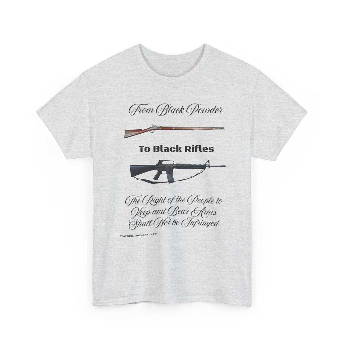 From Black Powder to Black Rifles — Heritage T-Shirt — A Journey Through American Firepower and Freedom. - Image 4