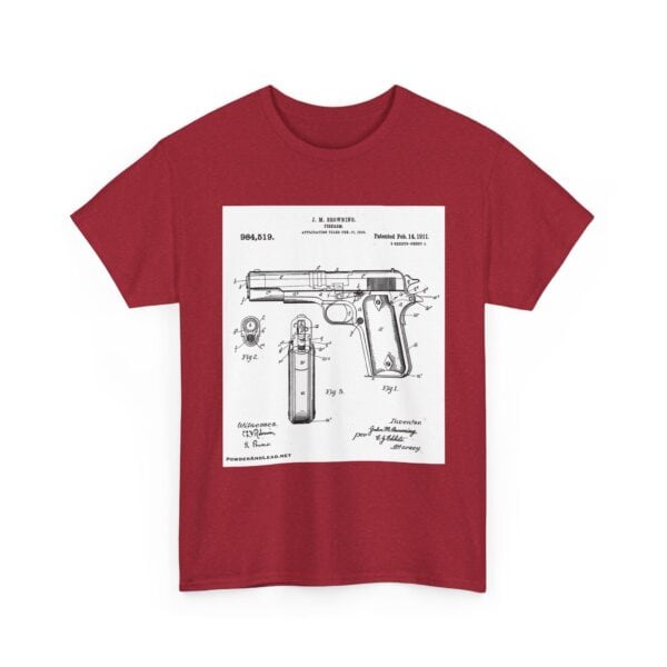 The 1911 Blueprint — John Browning Patent — T-Shirt  Classic. Precise. Eternal. - Image 20