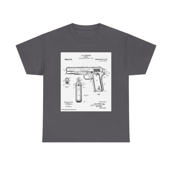 The 1911 Blueprint — John Browning Patent — T-Shirt  Classic. Precise. Eternal.