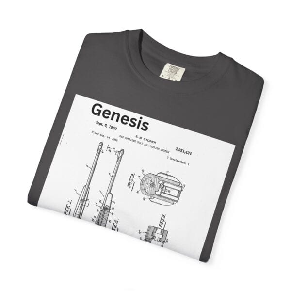Unisex Genesis Design T-shirt, Retro Firearm Graphic Tee, Casual Wear for Gun Enthusiasts, Gift for Father's Day, Unique Men's and Women's [...] - Image 15