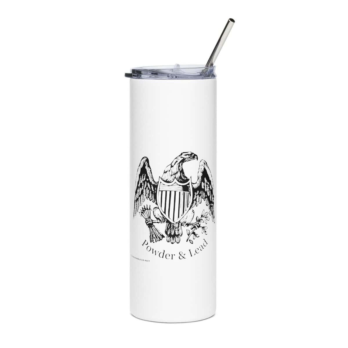 Powder & Lead Eagle Stainless Steel Tumbler (20 oz):  Heritage Meets Heat Retention — The Spirit of American Grit in Every Sip.