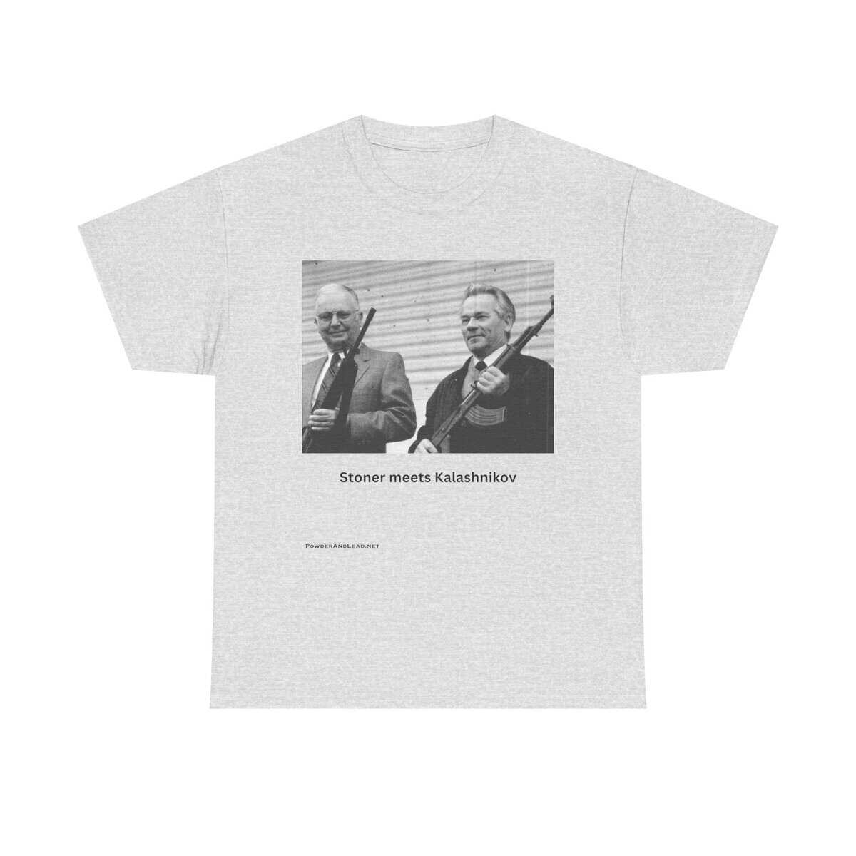 When Legends Met — Stoner & Kalashnikov T-Shirt — Two Men. Two Rifles. One Legacy. - Image 3