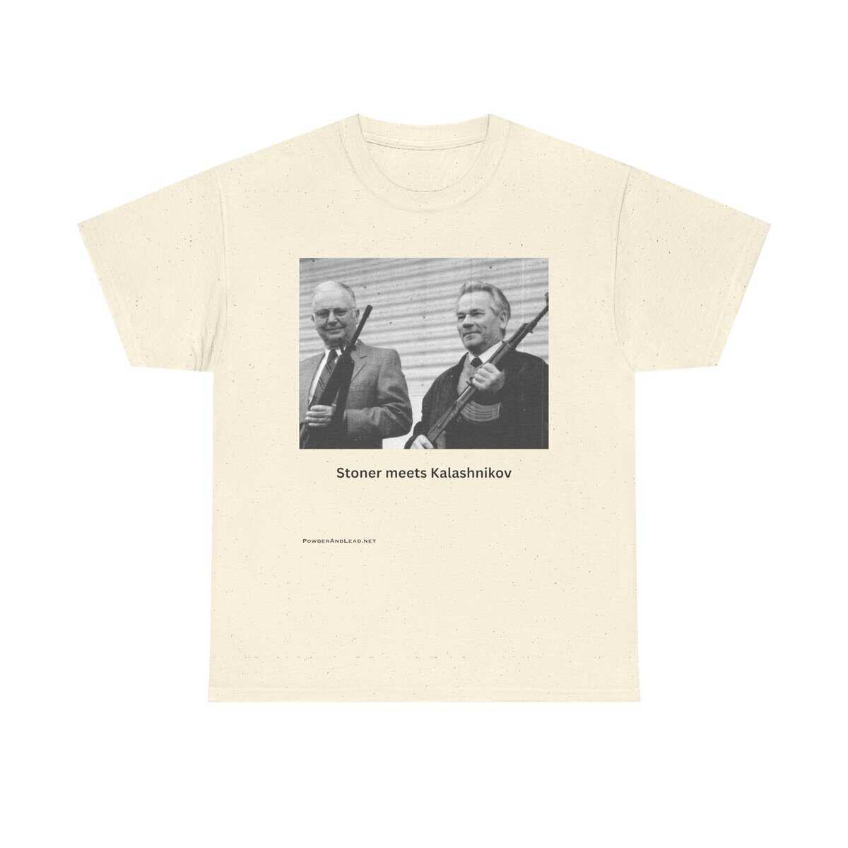When Legends Met — Stoner & Kalashnikov T-Shirt — Two Men. Two Rifles. One Legacy.