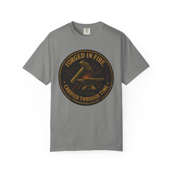 Forged in Fire, Carried Through Time — Heritage Crest Tee — Blacksmith grit. Marksman focus. Everyday wearability. - Image 13