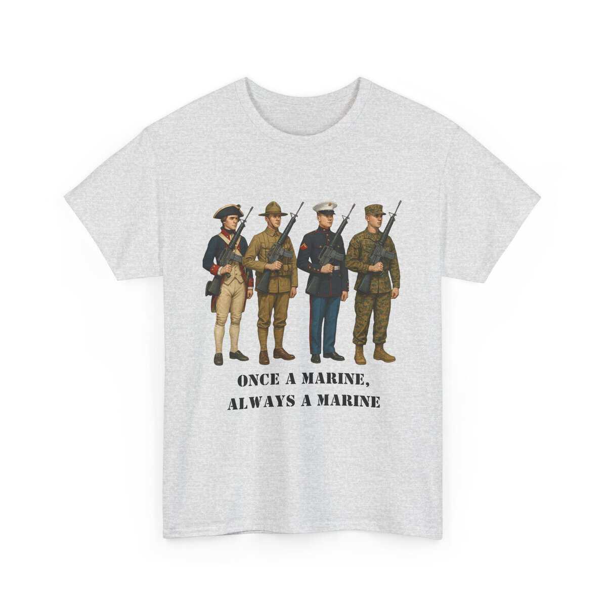 “Once a Marine, Always a Marine” T-Shirt — 250 Years of Brotherhood. Honor That Never Retires. - Image 4