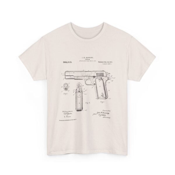 The 1911 Blueprint - John Browning Patent - T-Shirt  Classic. Precise. Eternal. - Image 10