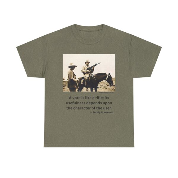"The Character of the User" - Teddy Roosevelt M16 Quote T-Shirt - Courage. Integrity. Responsibility. - Image 21
