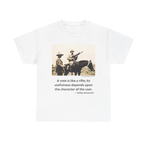 "The Character of the User" - Teddy Roosevelt M16 Quote T-Shirt - Courage. Integrity. Responsibility. - Image 5