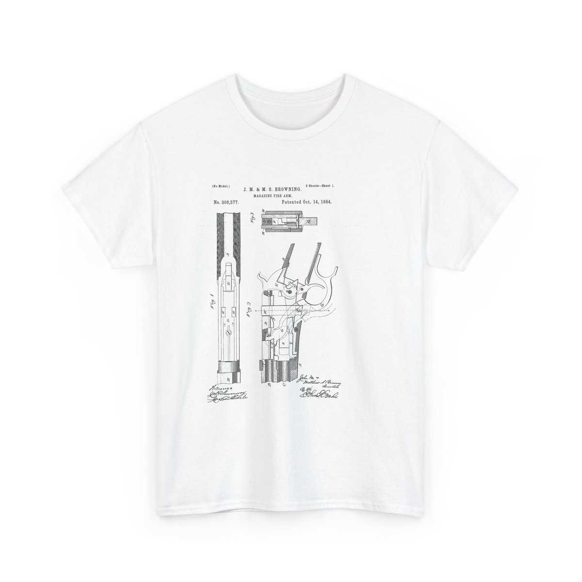 "Winchester Patent Blueprint" T-Shirt - Heritage in Design. Precision in Every Line. - Image 4