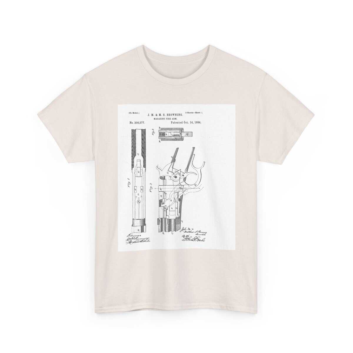 "Winchester Patent Blueprint" T-Shirt - Heritage in Design. Precision in Every Line. - Image 8