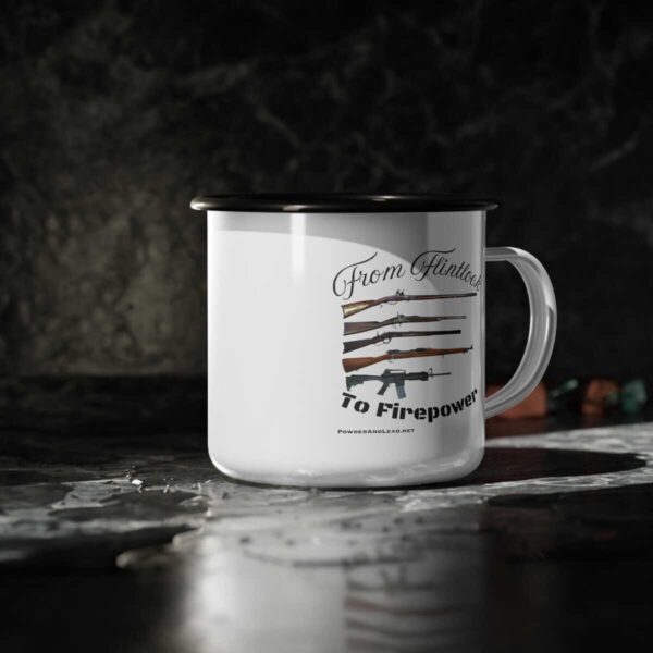 From Flintlock to Firepower - Enamel Camp Mug – Five Centuries of Rifle Evolution, One Legendary Cup - Image 4