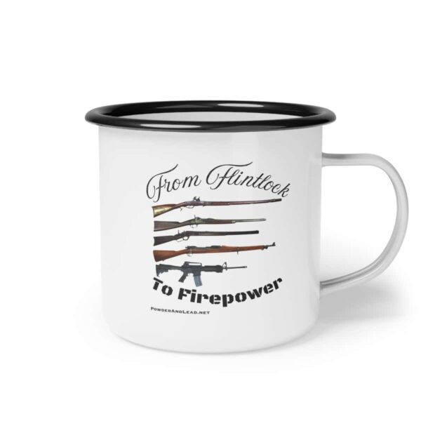 From Flintlock to Firepower - Enamel Camp Mug – Five Centuries of Rifle Evolution, One Legendary Cup - Image 3