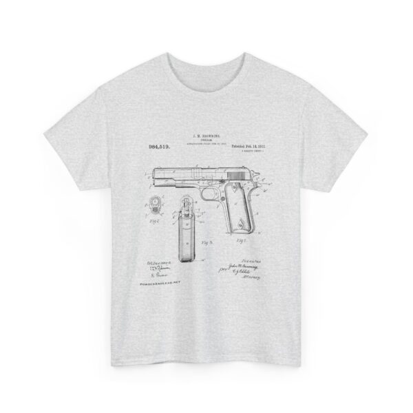 The 1911 Blueprint - John Browning Patent - T-Shirt  Classic. Precise. Eternal. - Image 8