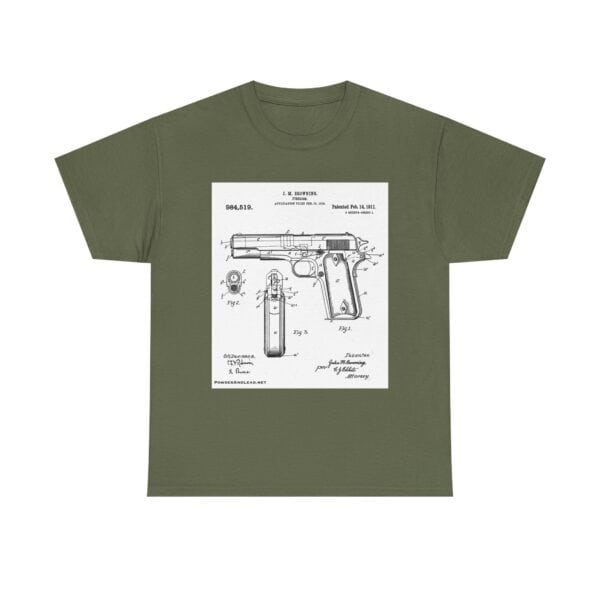 The 1911 Blueprint - John Browning Patent - T-Shirt  Classic. Precise. Eternal. - Image 17