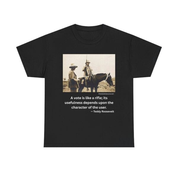 "Character of the User" - Teddy Roosevelt Quote T-Shirt - Wisdom. Grit. Responsibility. - Image 5